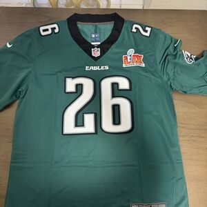 Saquon Barkley Eagles Midnight Green Super Bowl Jersey Mens M-XL